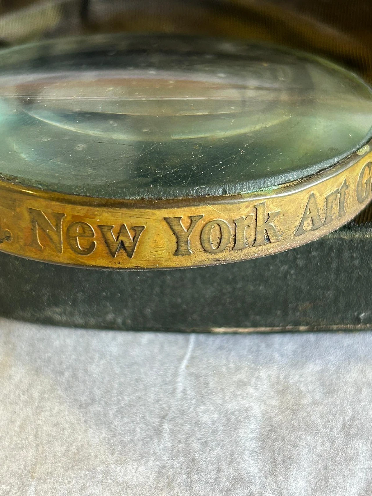 Coppia di lenti in vetro e bronzo di Tiffany, anni '30 9