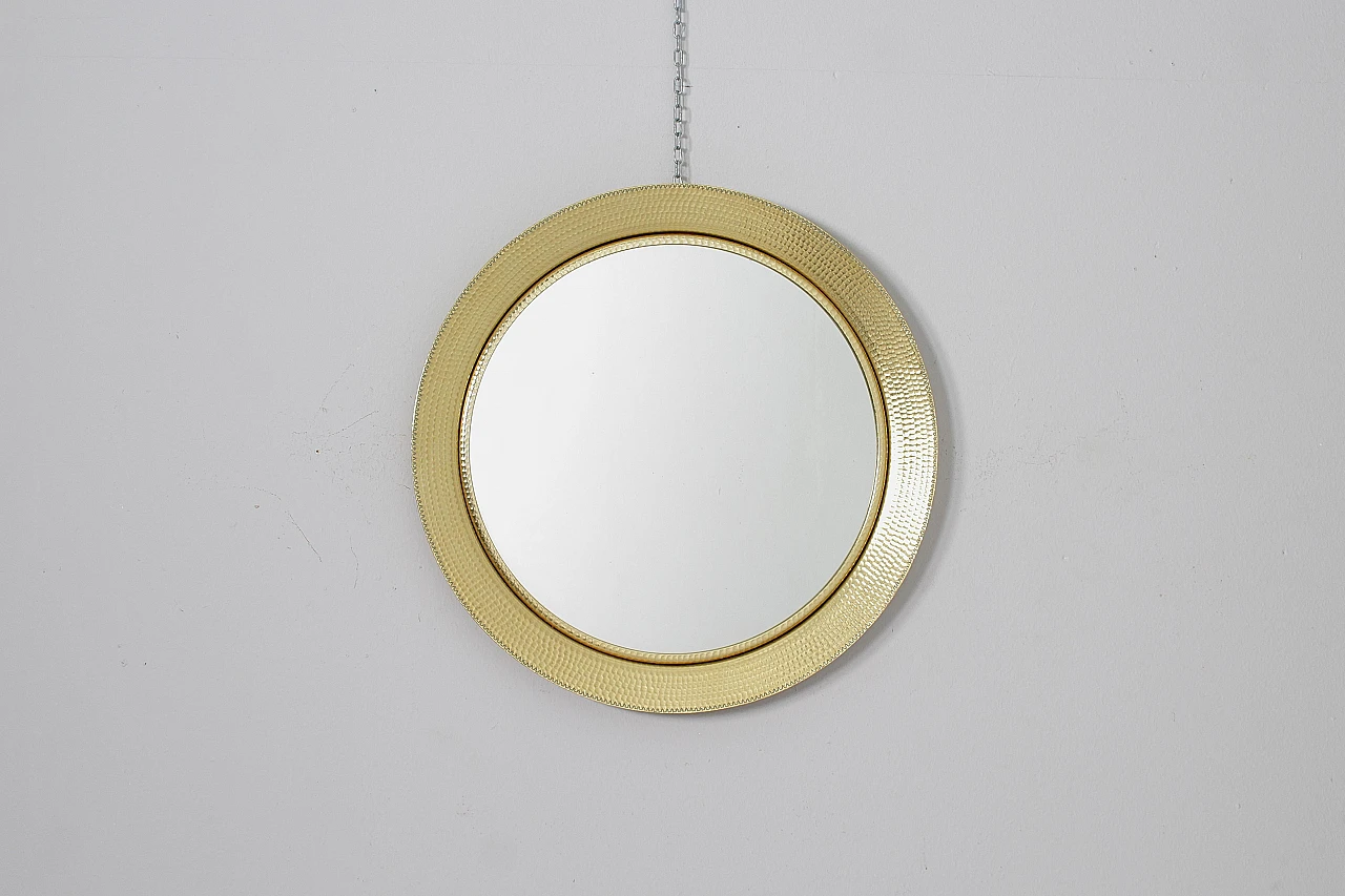 Gilded aluminum mirror attributed to L. Burchiellaro, 1960s 2