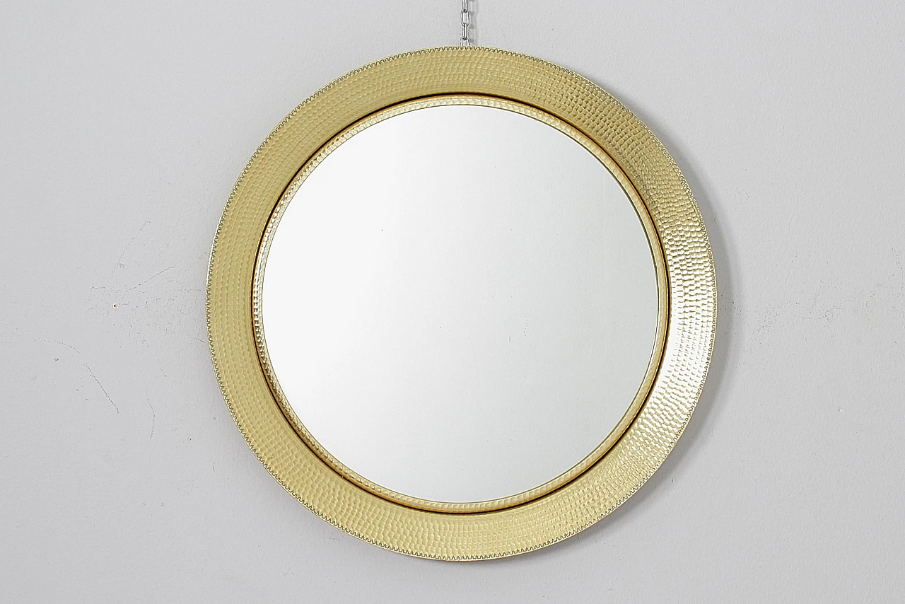 Gilded aluminum mirror attributed to L. Burchiellaro, 1960s 3