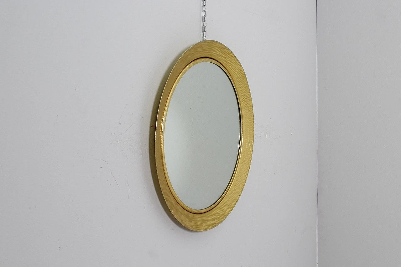 Gilded aluminum mirror attributed to L. Burchiellaro, 1960s 4