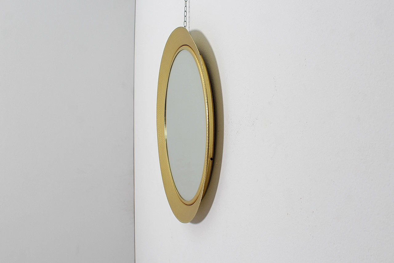 Gilded aluminum mirror attributed to L. Burchiellaro, 1960s 7