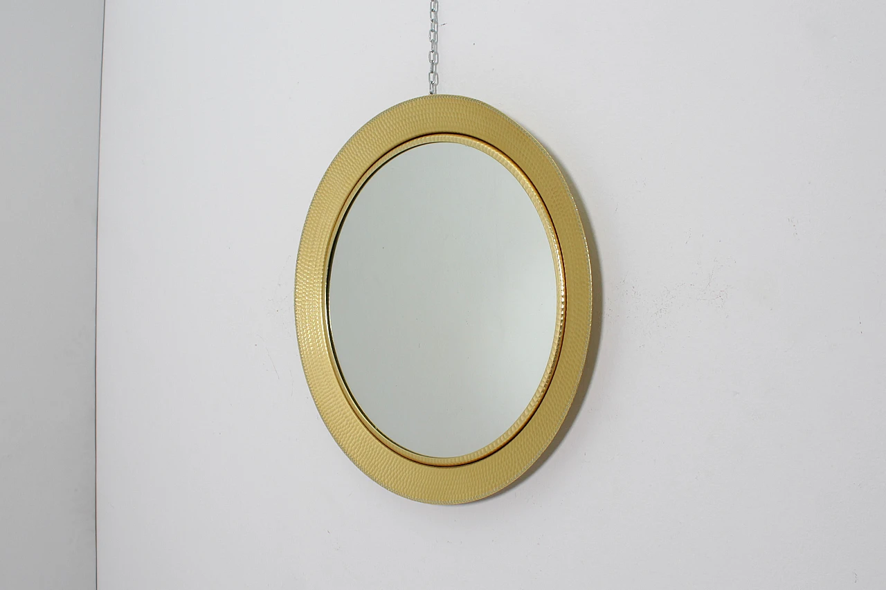 Gilded aluminum mirror attributed to L. Burchiellaro, 1960s 8