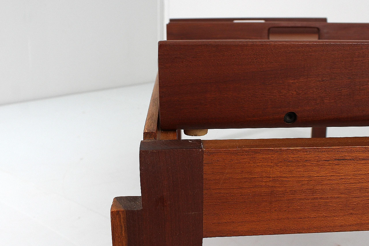 Teak coffee table with removable trays, 1960s 12