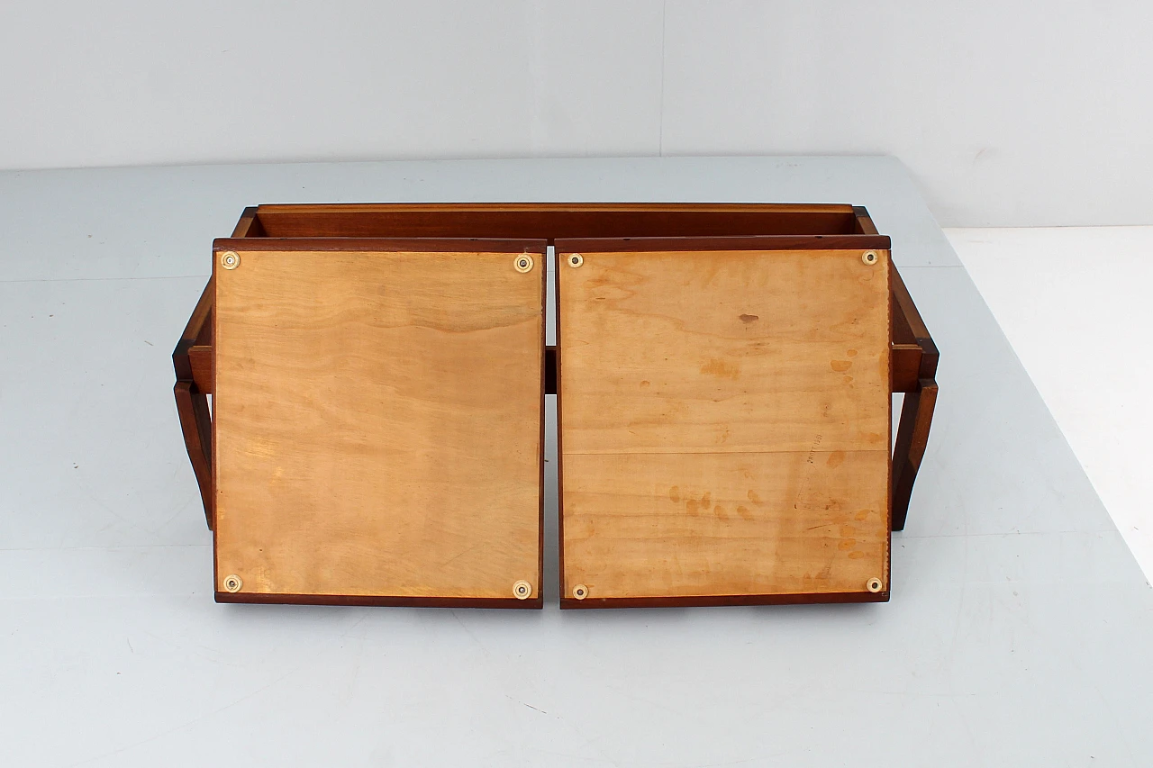 Teak coffee table with removable trays, 1960s 13