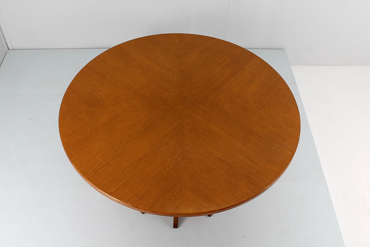 Round wooden table in the style of A. Mangiarotti, 1970s 6
