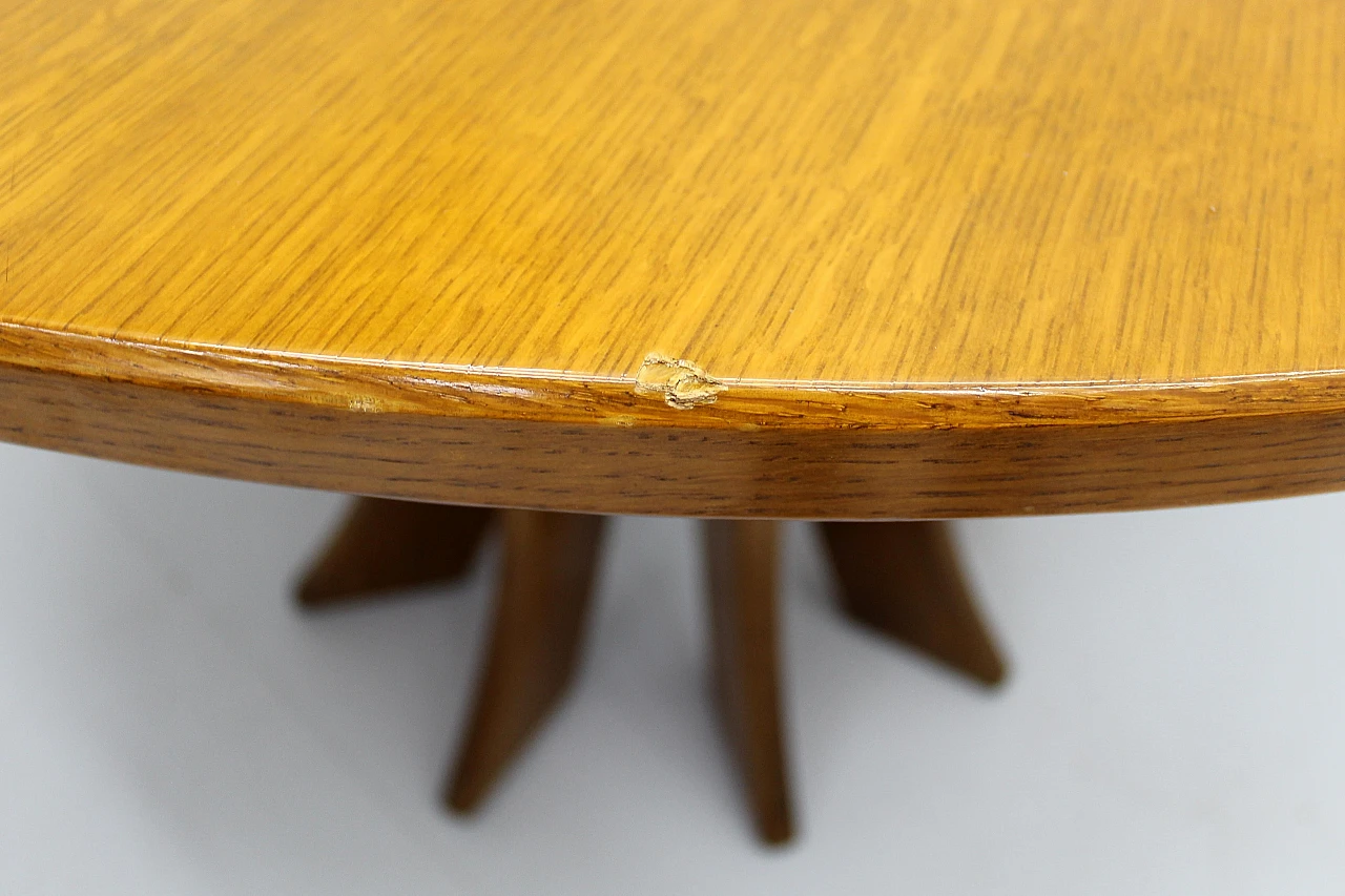 Round wooden table in the style of A. Mangiarotti, 1970s 10