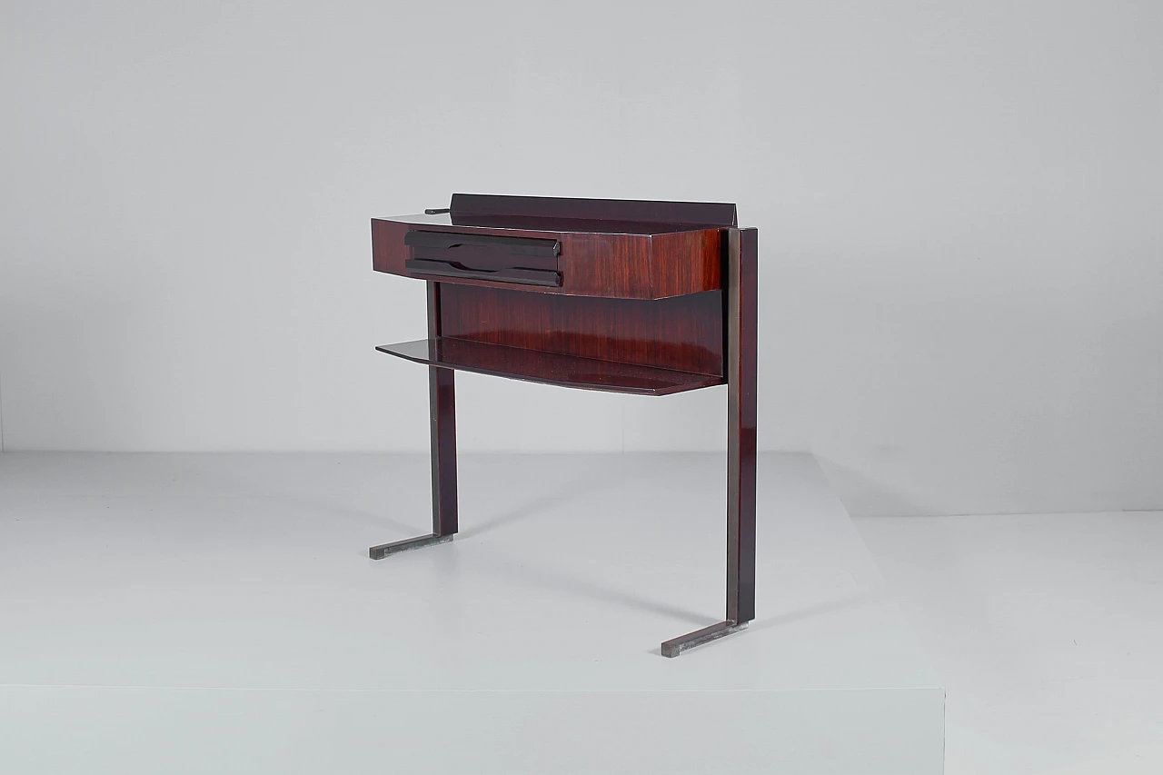 Consolle in legno scuro e ottone di Cantù, anni '50 5