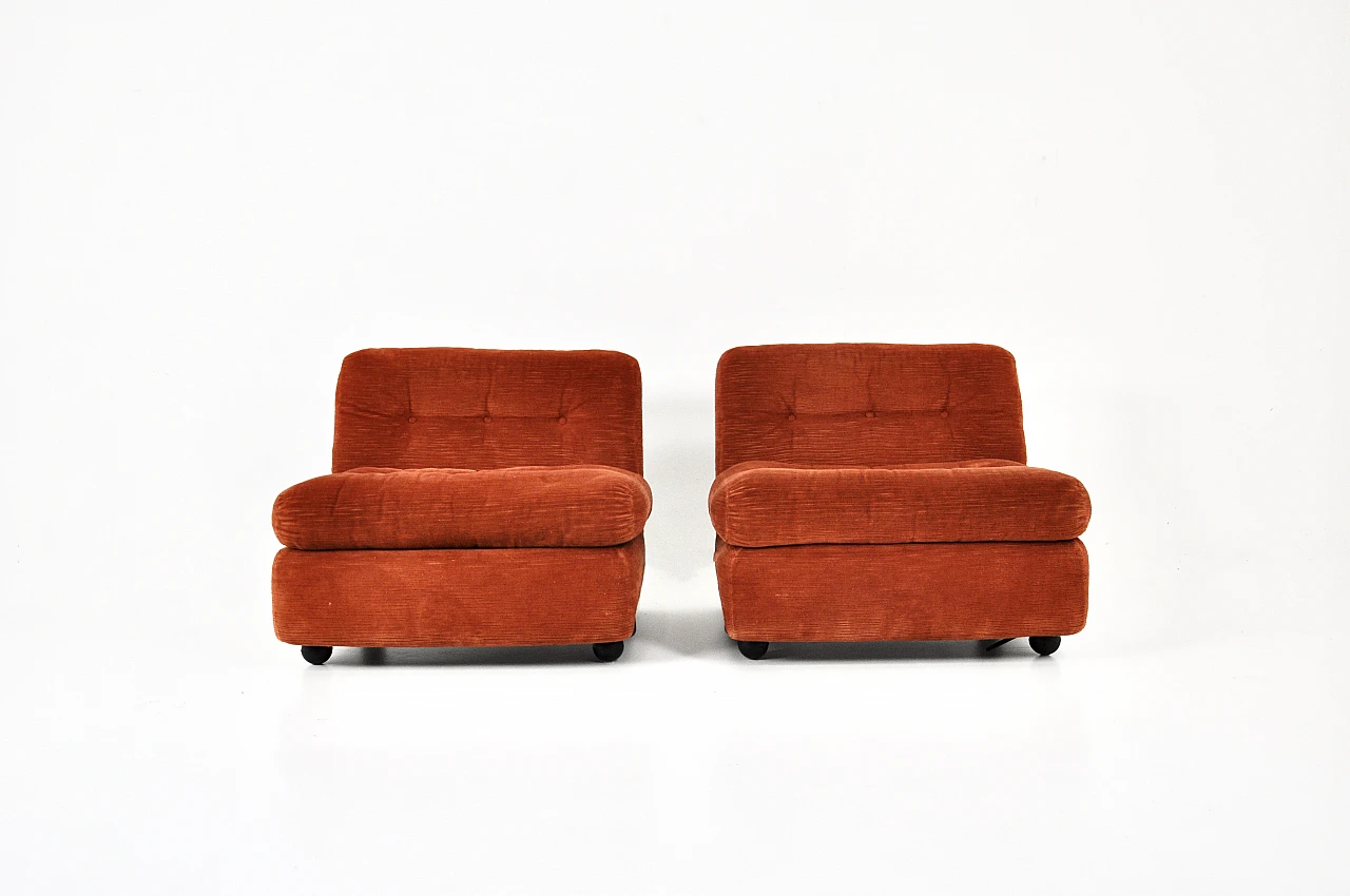 Pair of Amanta armchairs by Mario Bellini for B&B Italia, 1970s 3