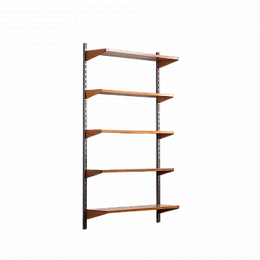 Teak and metal bookcase by K. Kristiansen for FM Møbler, 1960s