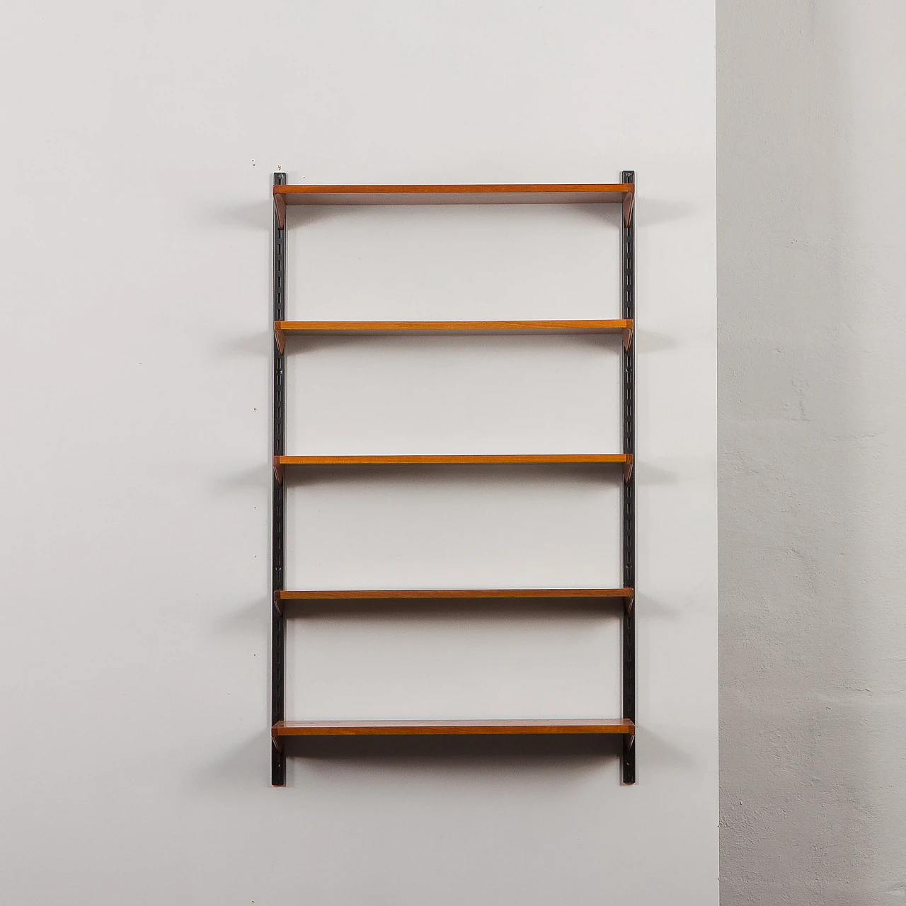 Teak and metal bookcase by K. Kristiansen for FM Møbler, 1960s 5