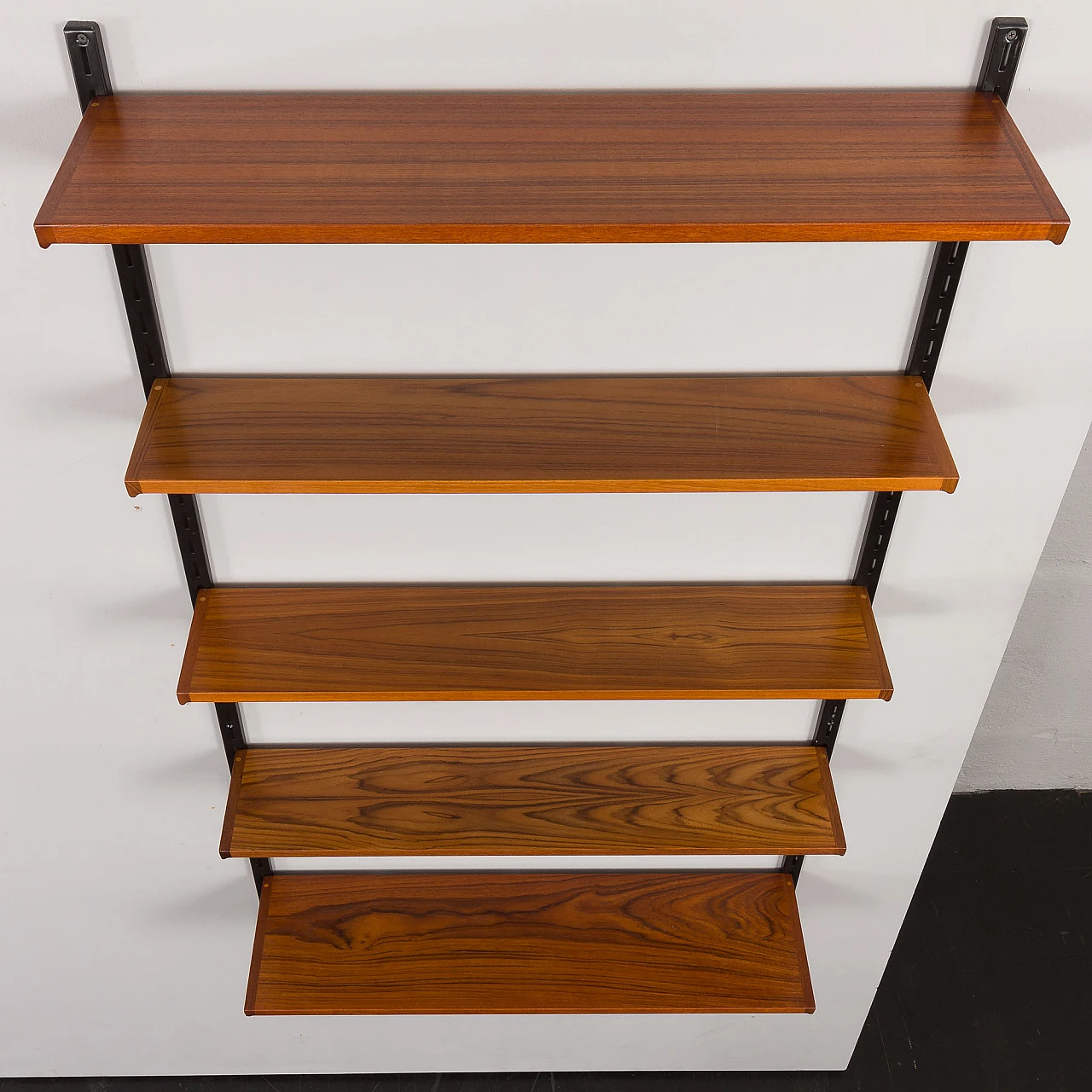 Teak and metal bookcase by K. Kristiansen for FM Møbler, 1960s 6