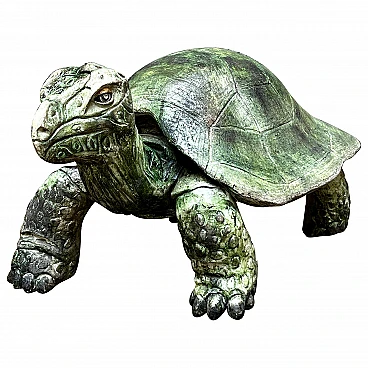 Aldabra giant tortoise, ceramic sculpture, 1970s