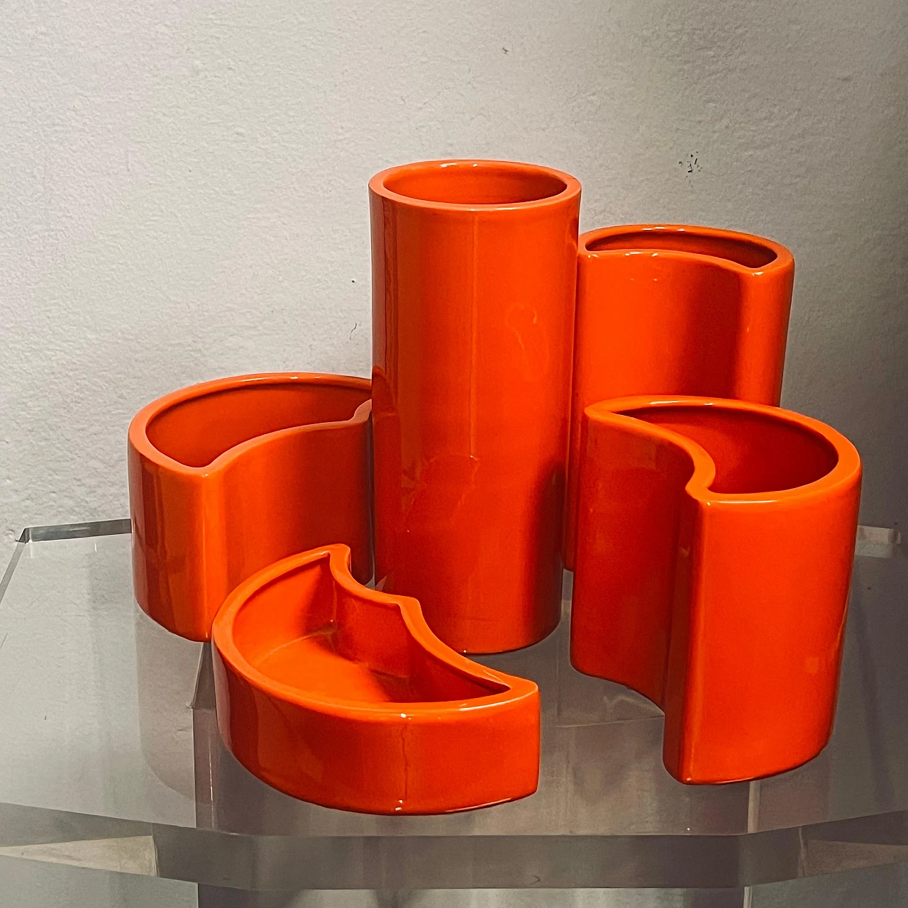 Ceramic modular centerpiece attributed to Gabbianelli, 1970s 4