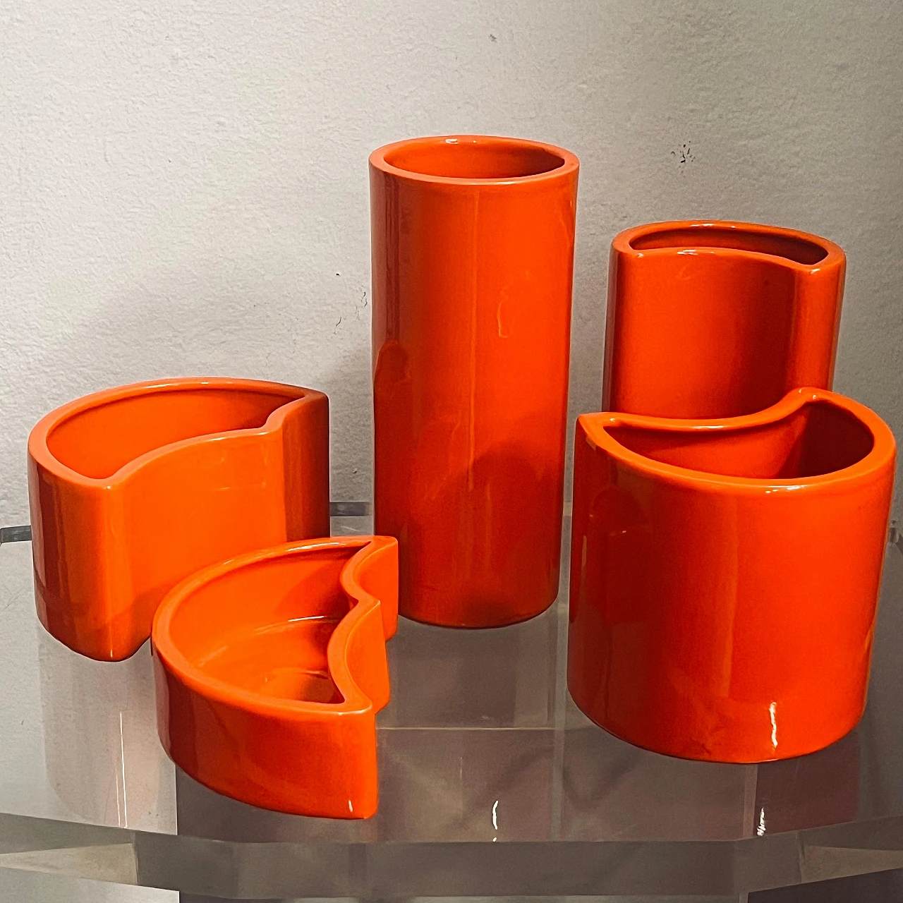 Ceramic modular centerpiece attributed to Gabbianelli, 1970s 5