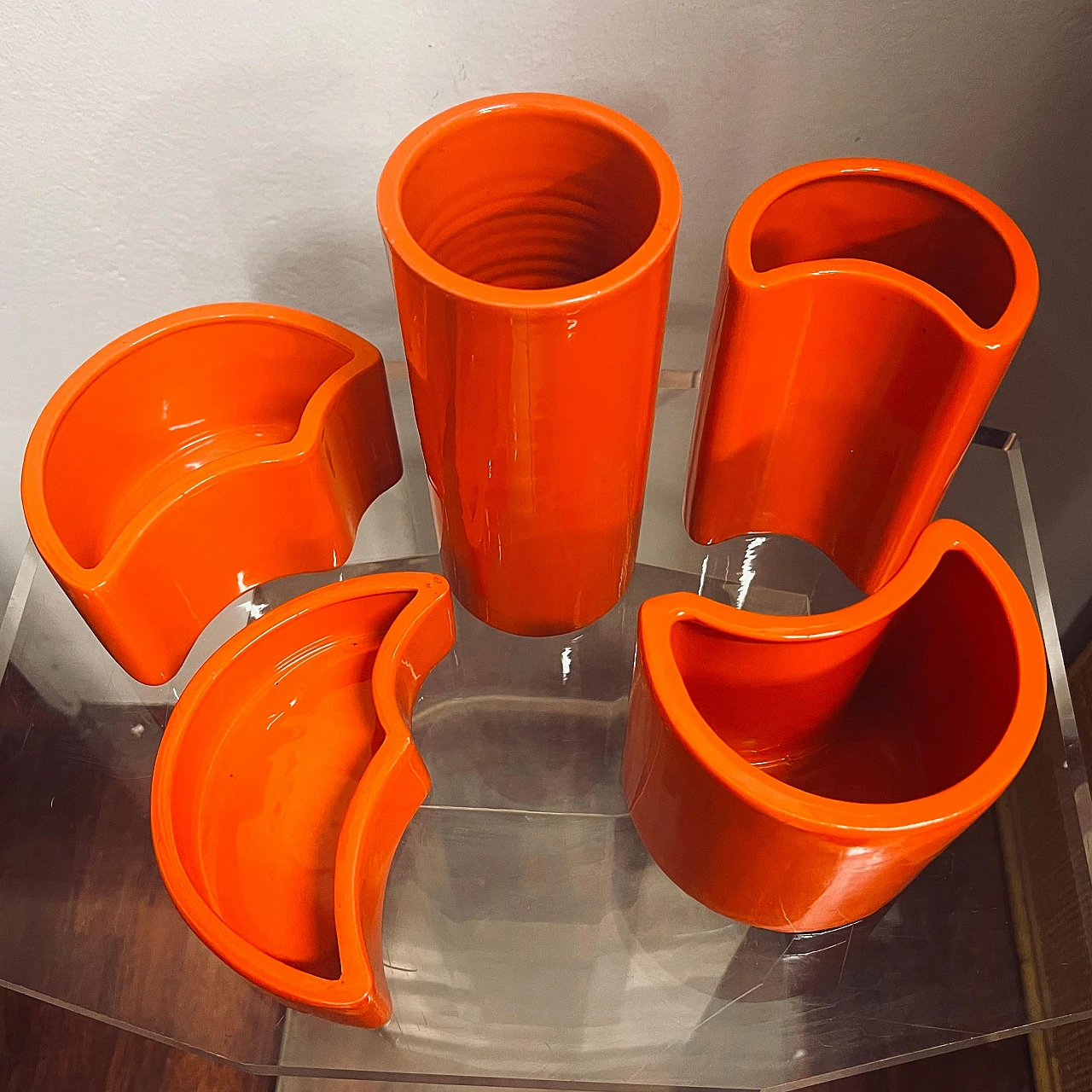 Ceramic modular centerpiece attributed to Gabbianelli, 1970s 6