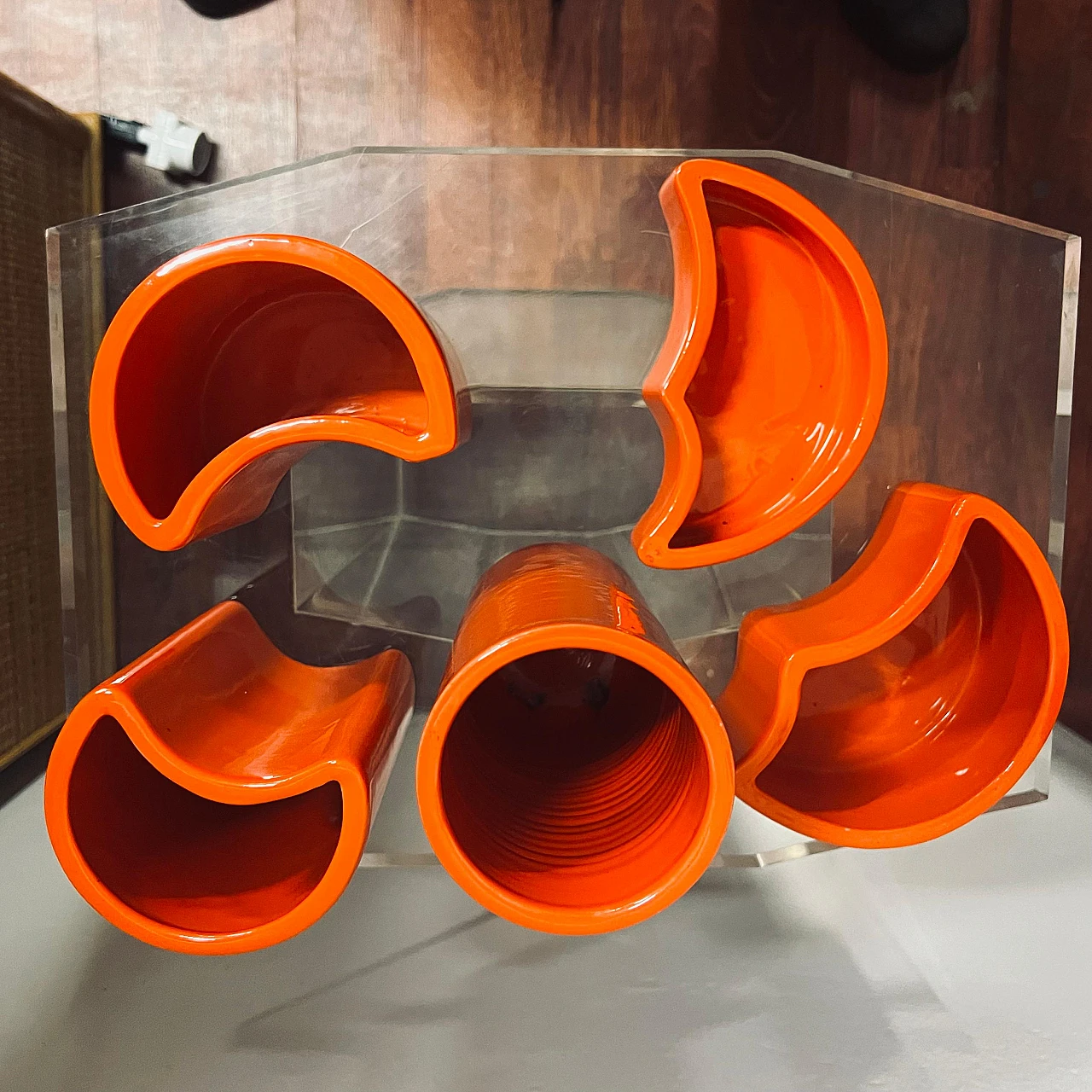 Ceramic modular centerpiece attributed to Gabbianelli, 1970s 7