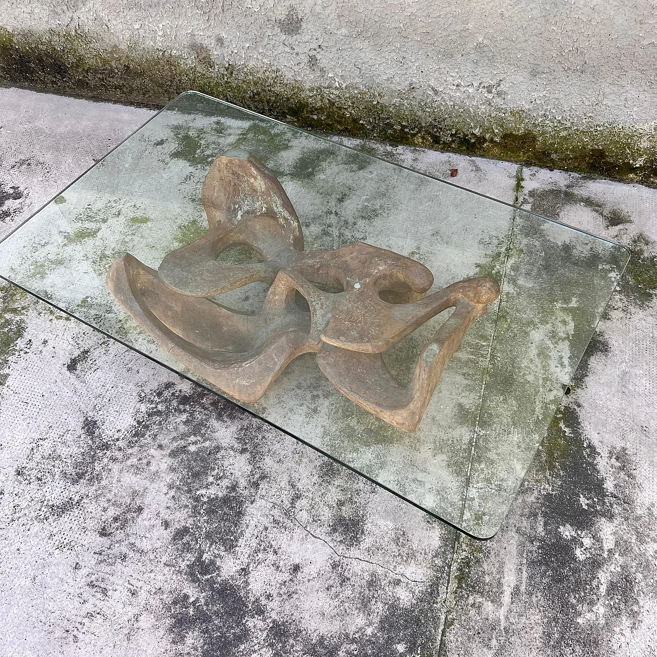 Concrete and glass coffee table in the style of Henry Moore, 1950s 8