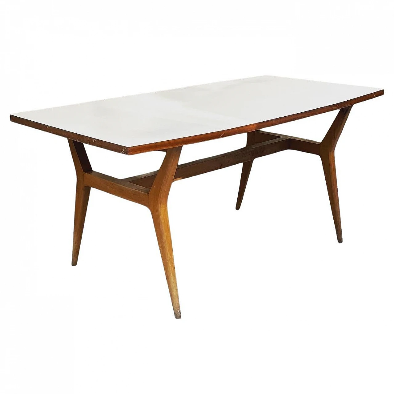 Wooden table with rectangular laminate top, 1950s 1