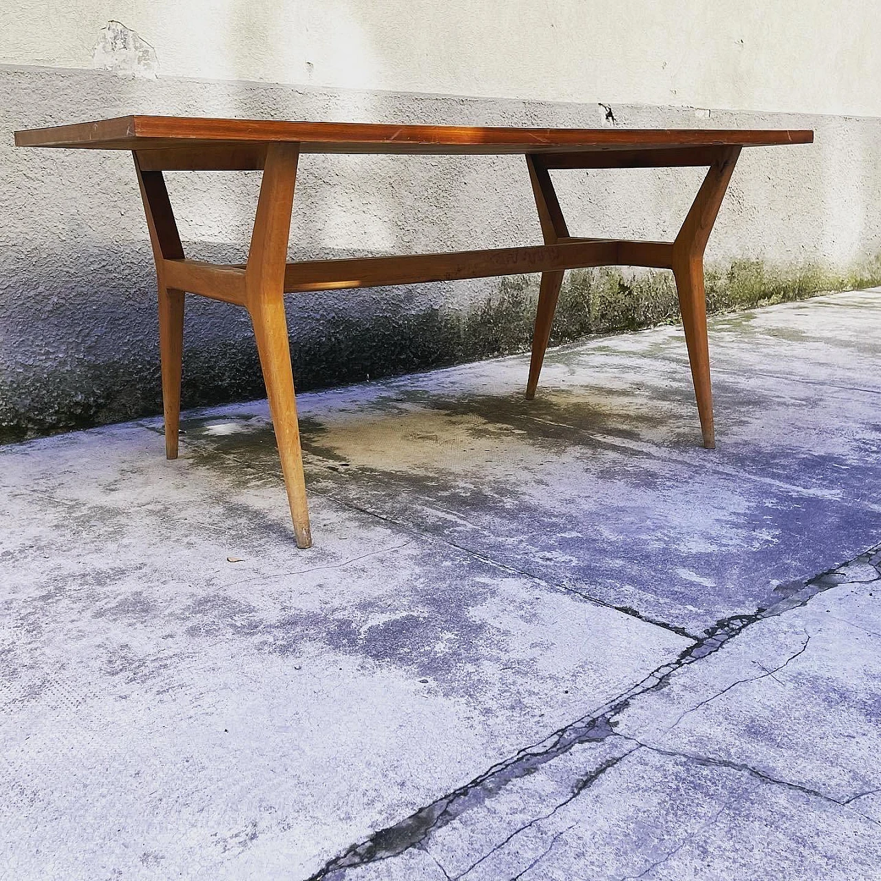 Wooden table with rectangular laminate top, 1950s 5