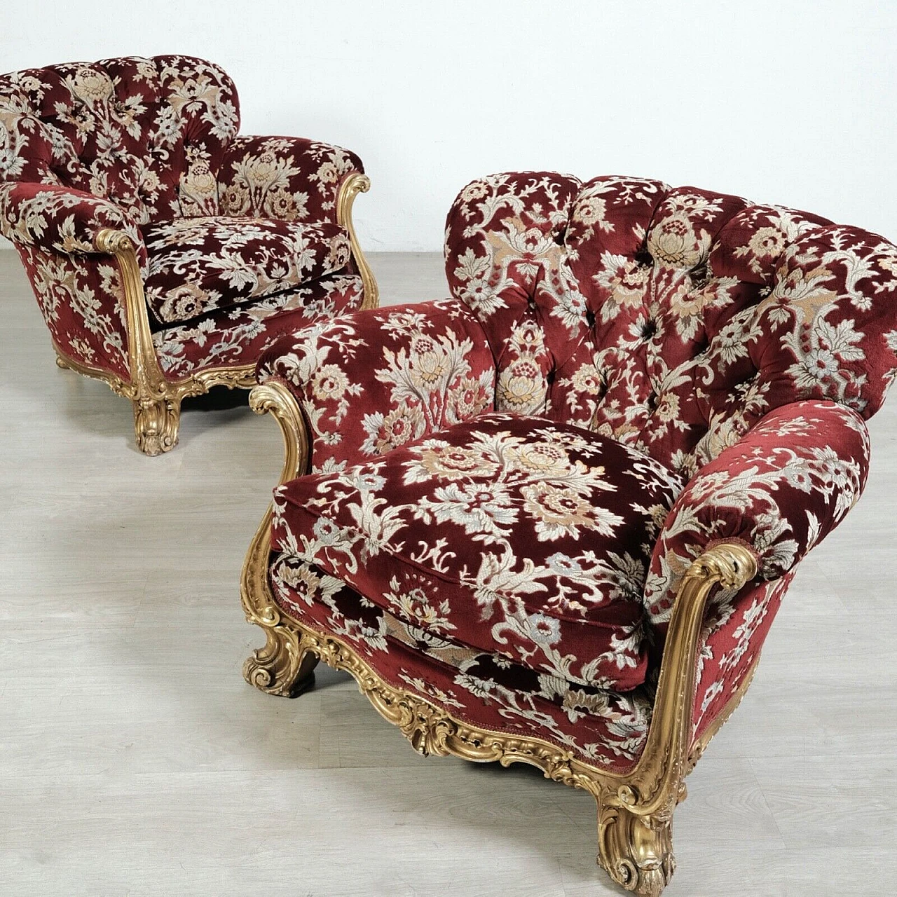 Pair of Venetian Baroque style armchairs, 1950s 3