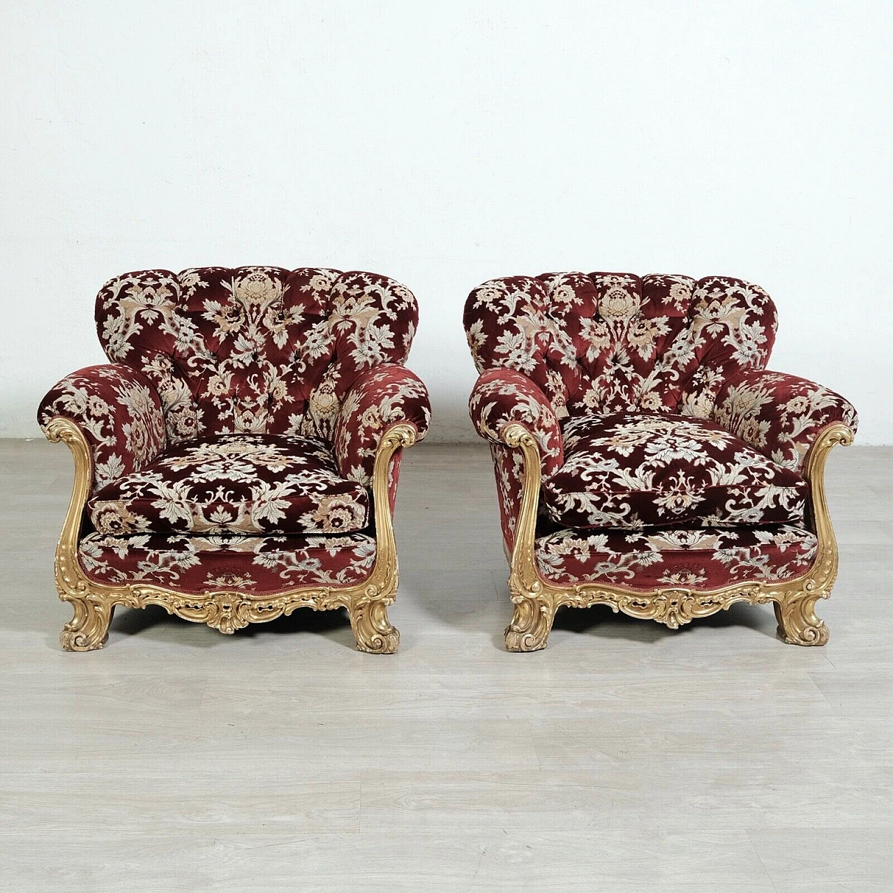 Pair of Venetian Baroque style armchairs, 1950s 4