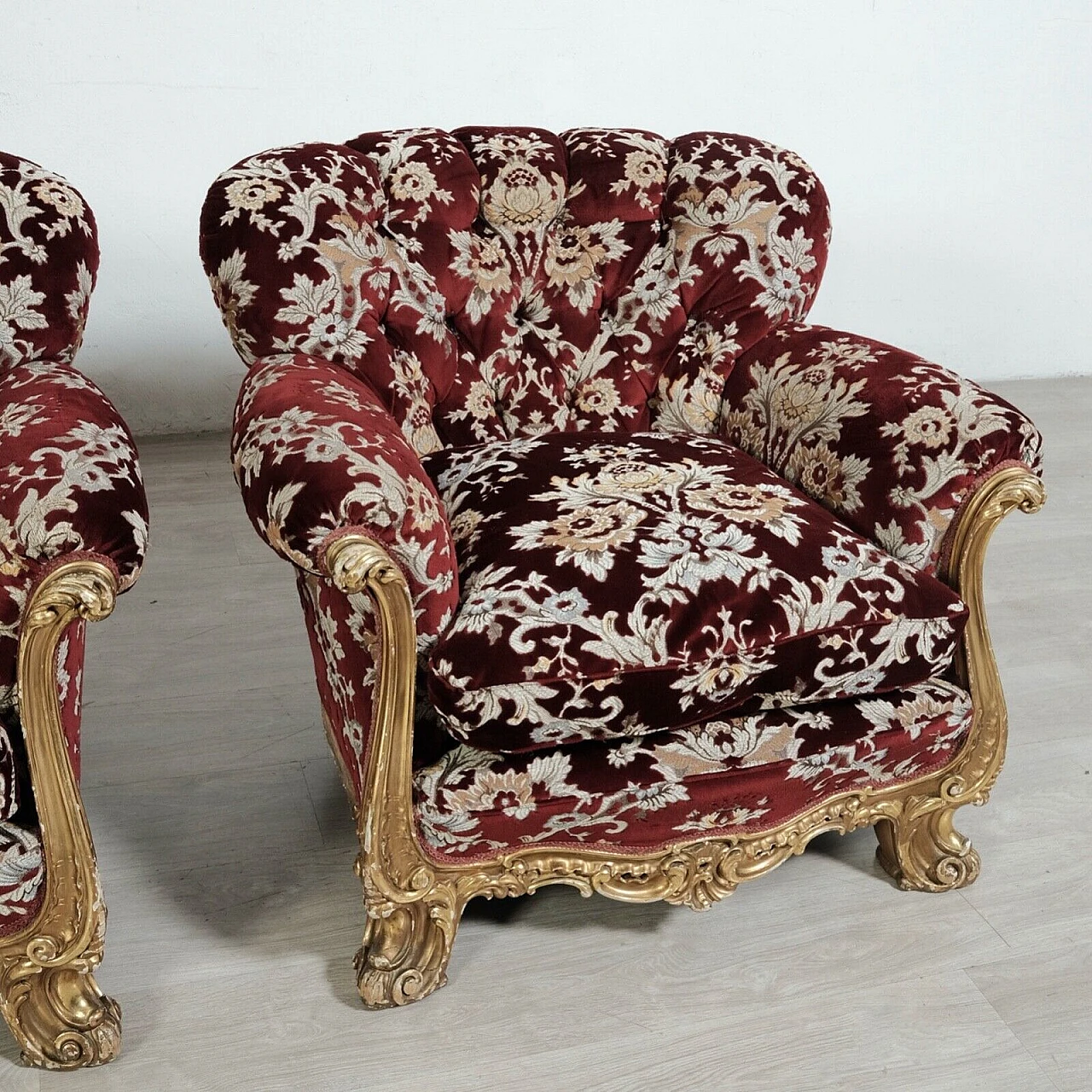 Pair of Venetian Baroque style armchairs, 1950s 8