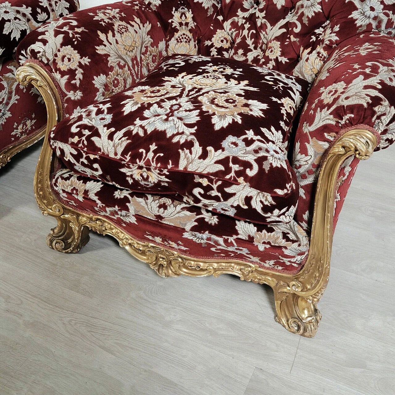 Pair of Venetian Baroque style armchairs, 1950s 10