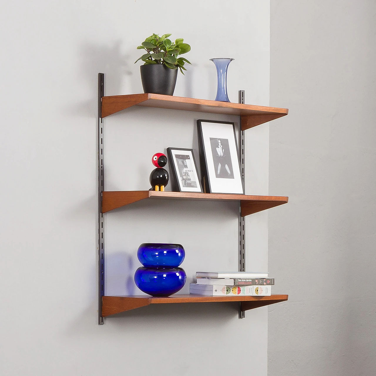 Teak and metal bookcase by Kristiansen for FM Møbler, 1960s 4