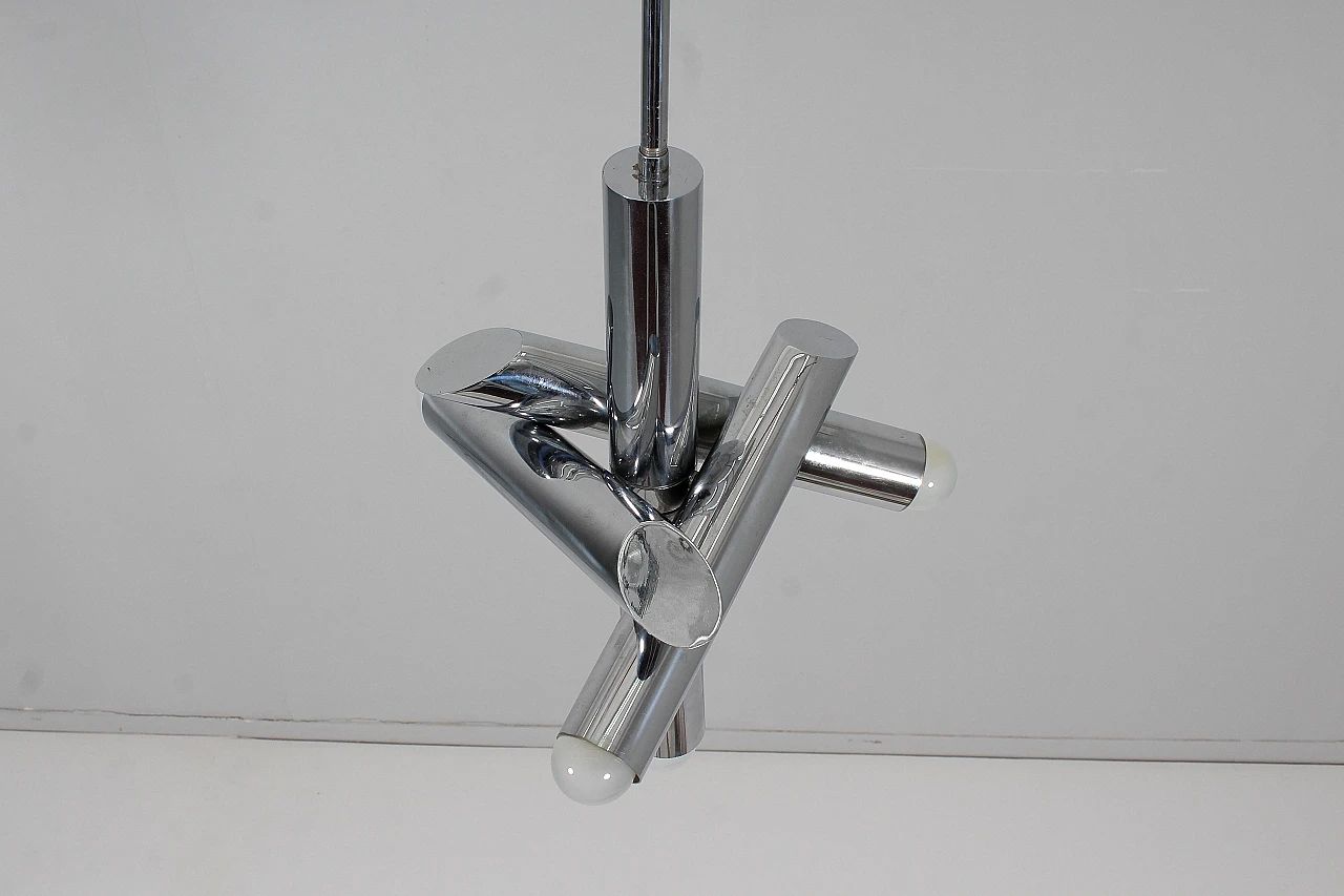 Adjustable chrome-plated steel chandelier attr. to Reggiani, 1970s 8