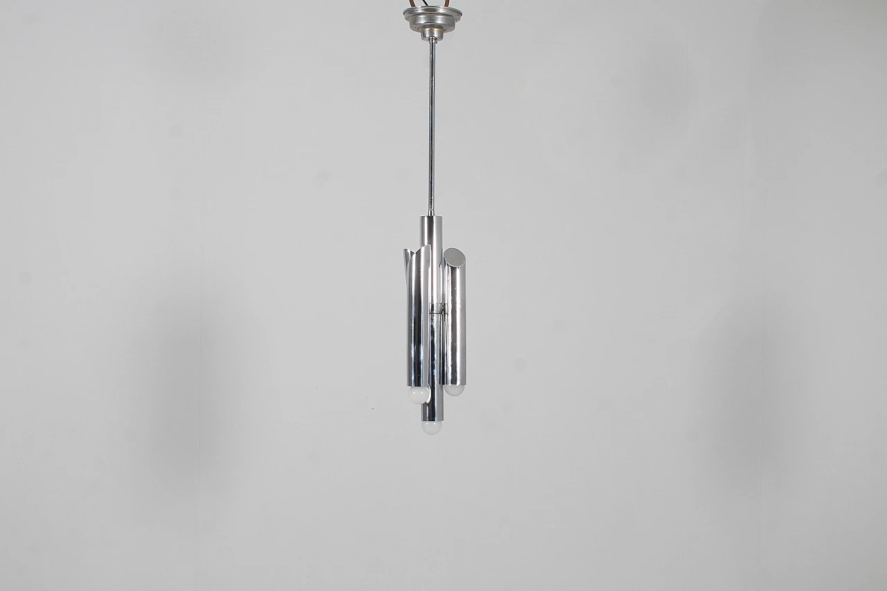 Adjustable chrome-plated steel chandelier attr. to Reggiani, 1970s 12