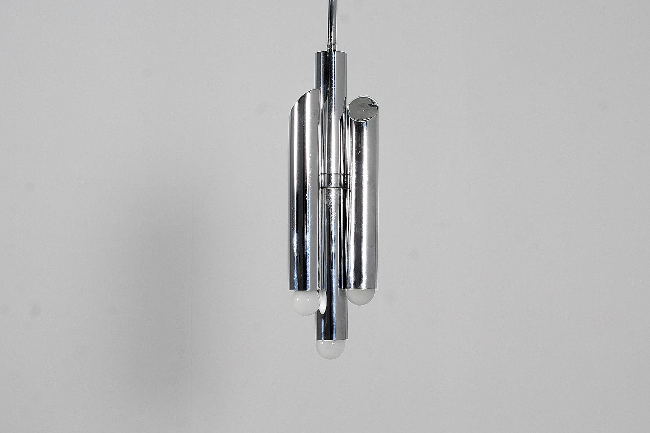 Adjustable chrome-plated steel chandelier attr. to Reggiani, 1970s 13