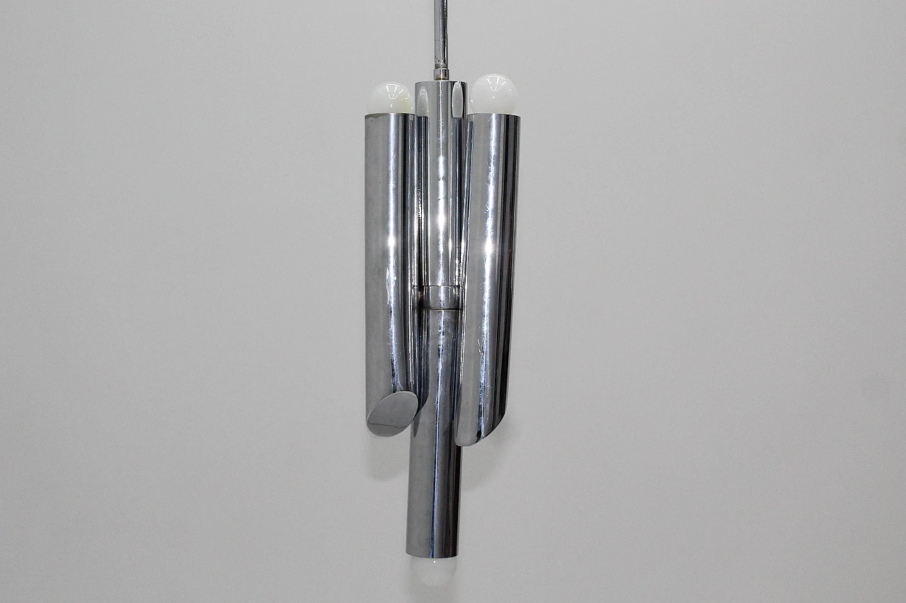 Adjustable chrome-plated steel chandelier attr. to Reggiani, 1970s 15