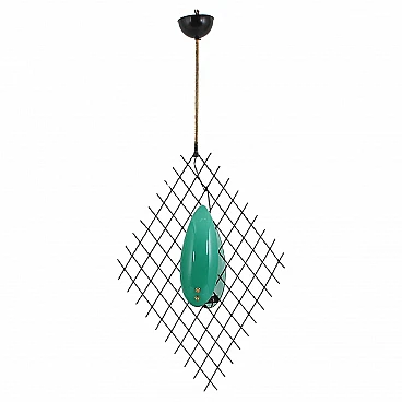 Murano glass and metal chandelier attr. to Arredoluce, 1960s