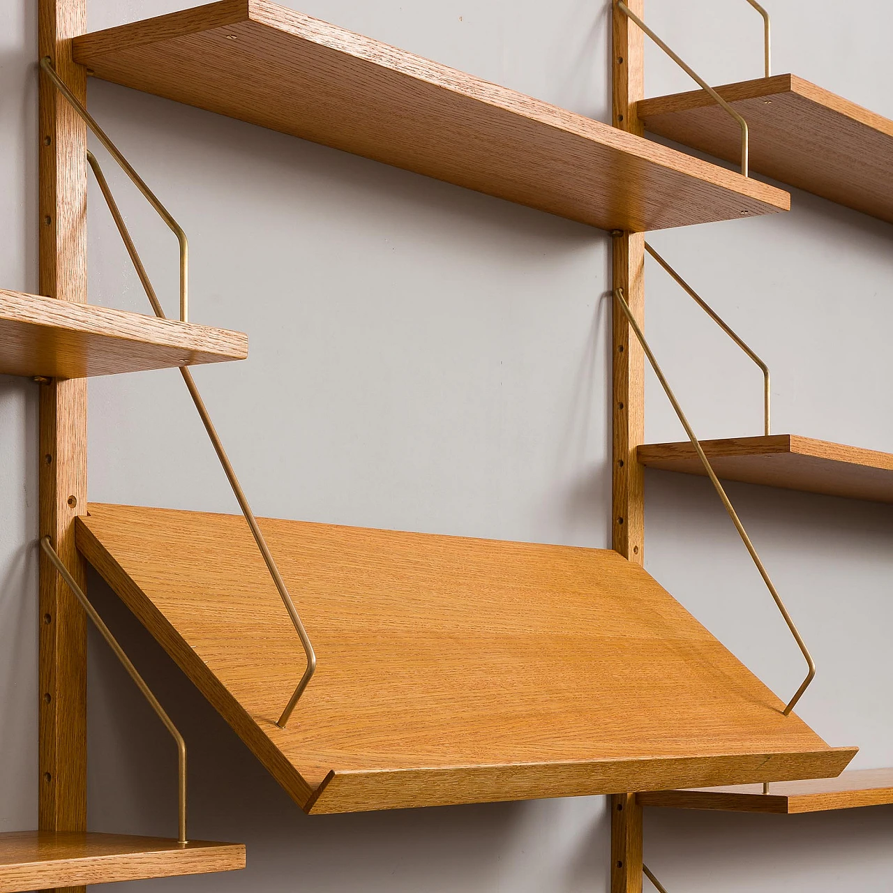 Scandinavian oak bookcase in the style of Poul Cadovius 9