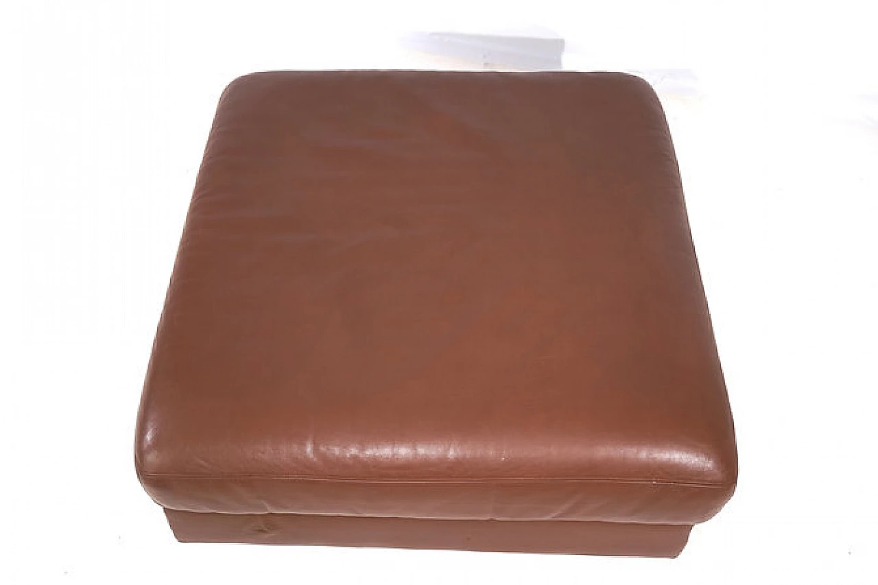 Brown leather DS 76 pouf by De Sede, 1970s 5