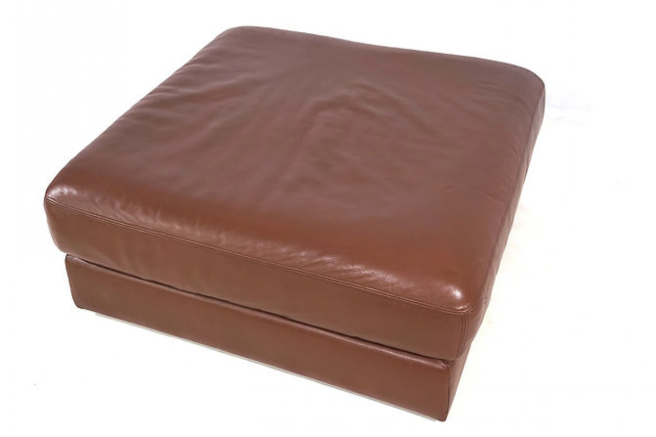 Brown leather DS 76 pouf by De Sede, 1970s 10