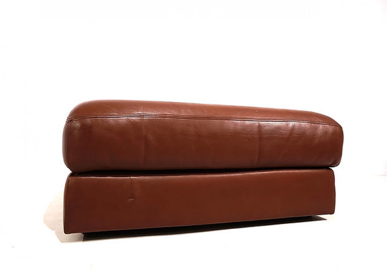 Brown leather DS 76 pouf by De Sede, 1970s 12