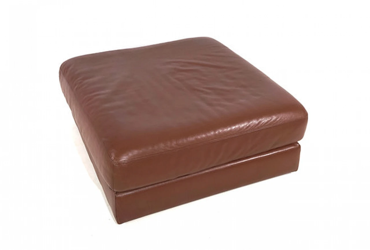 Brown leather DS 76 pouf by De Sede, 1970s 13