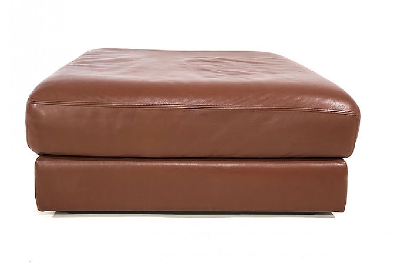 Brown leather DS 76 pouf by De Sede, 1970s 14