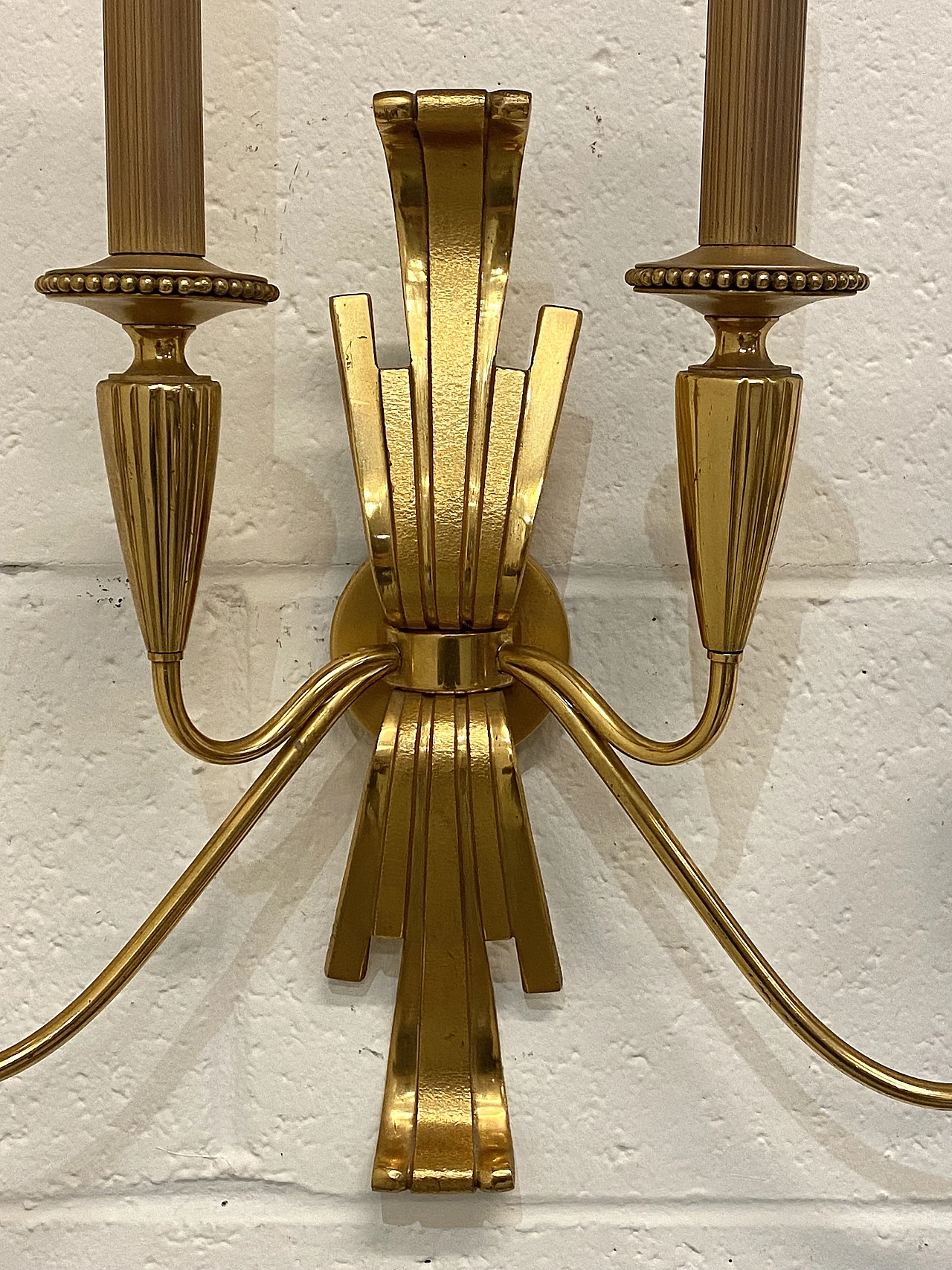 Pair of brass wall sconces by Gaetano Sciolari, 1970s 1