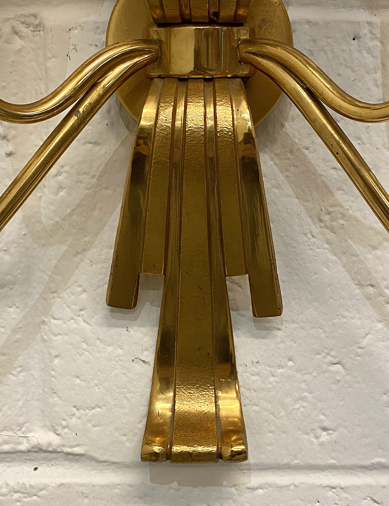 Pair of brass wall sconces by Gaetano Sciolari, 1970s 6