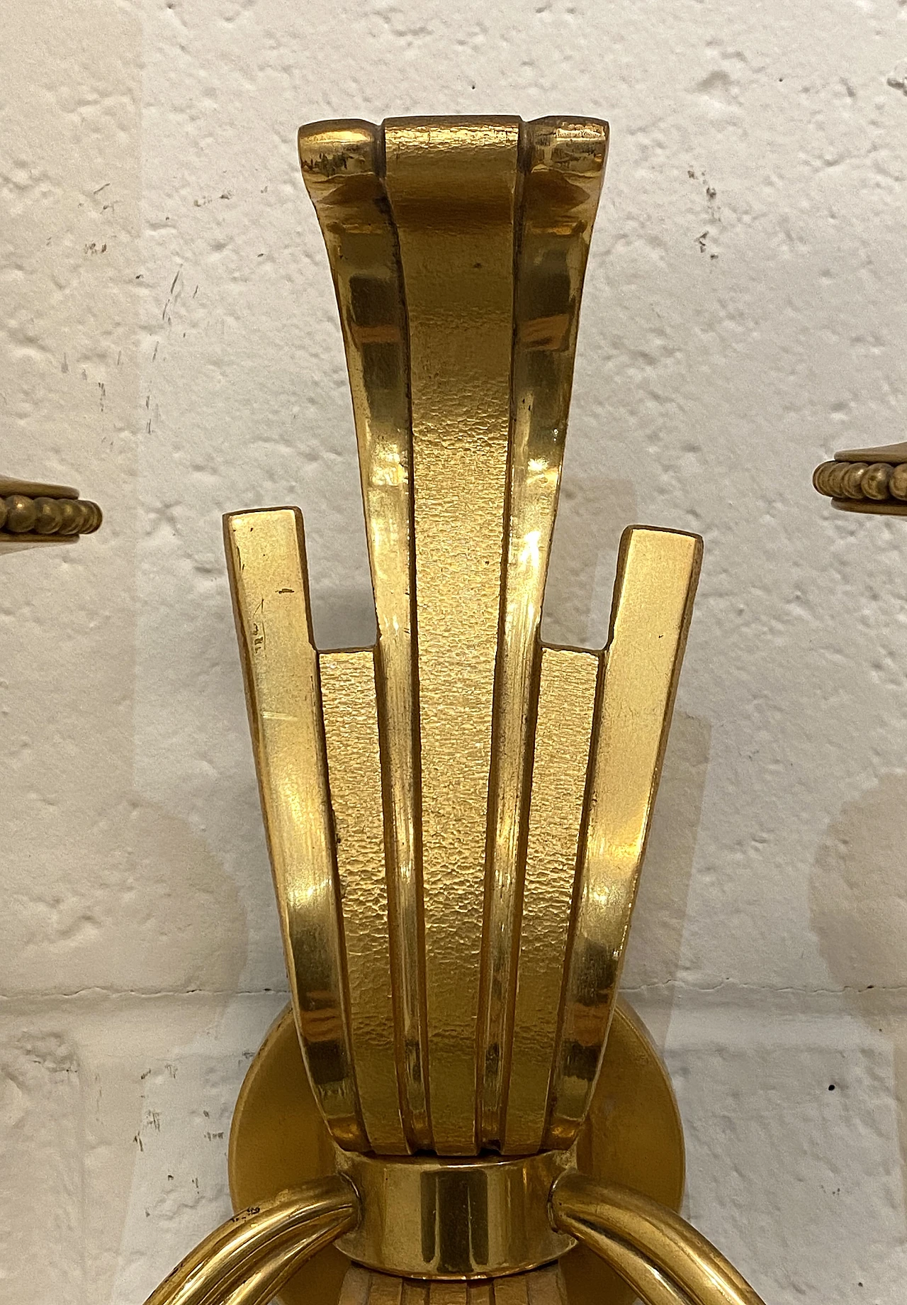 Pair of brass wall sconces by Gaetano Sciolari, 1970s 7