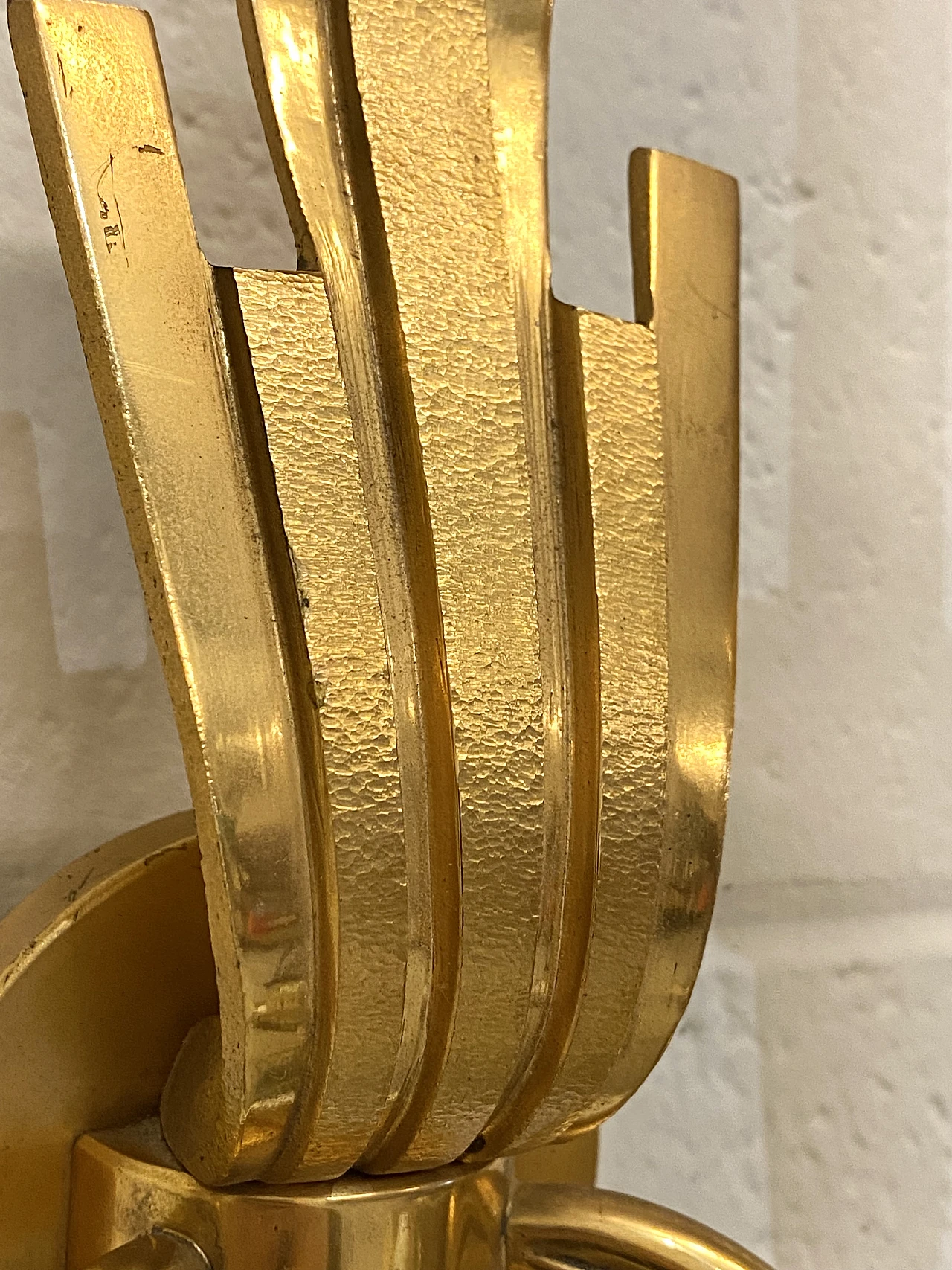 Pair of brass wall sconces by Gaetano Sciolari, 1970s 9