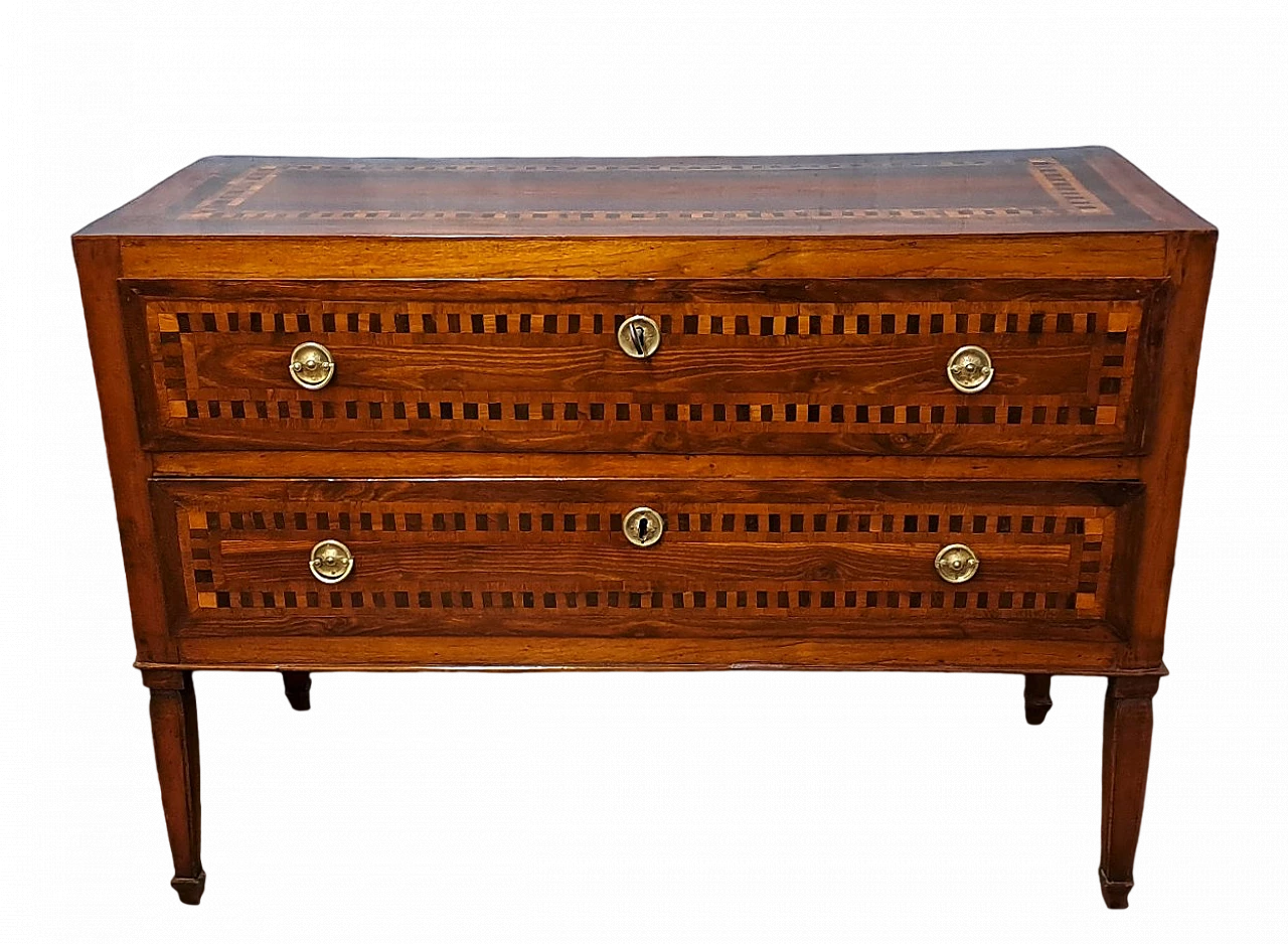 Louis XVI chest of drawers panelled in cherry, late 18th century 11