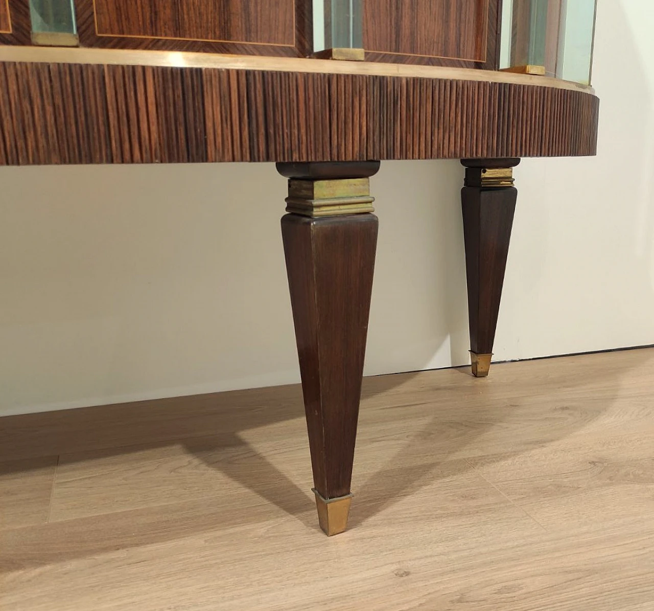 Wooden sideboard with glass columns by Tonelli & Broggi, 1950s 8