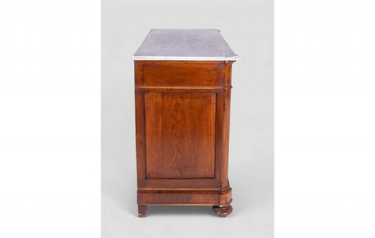 Wooden dresser with drawer, doors and marble top, 1930s 4