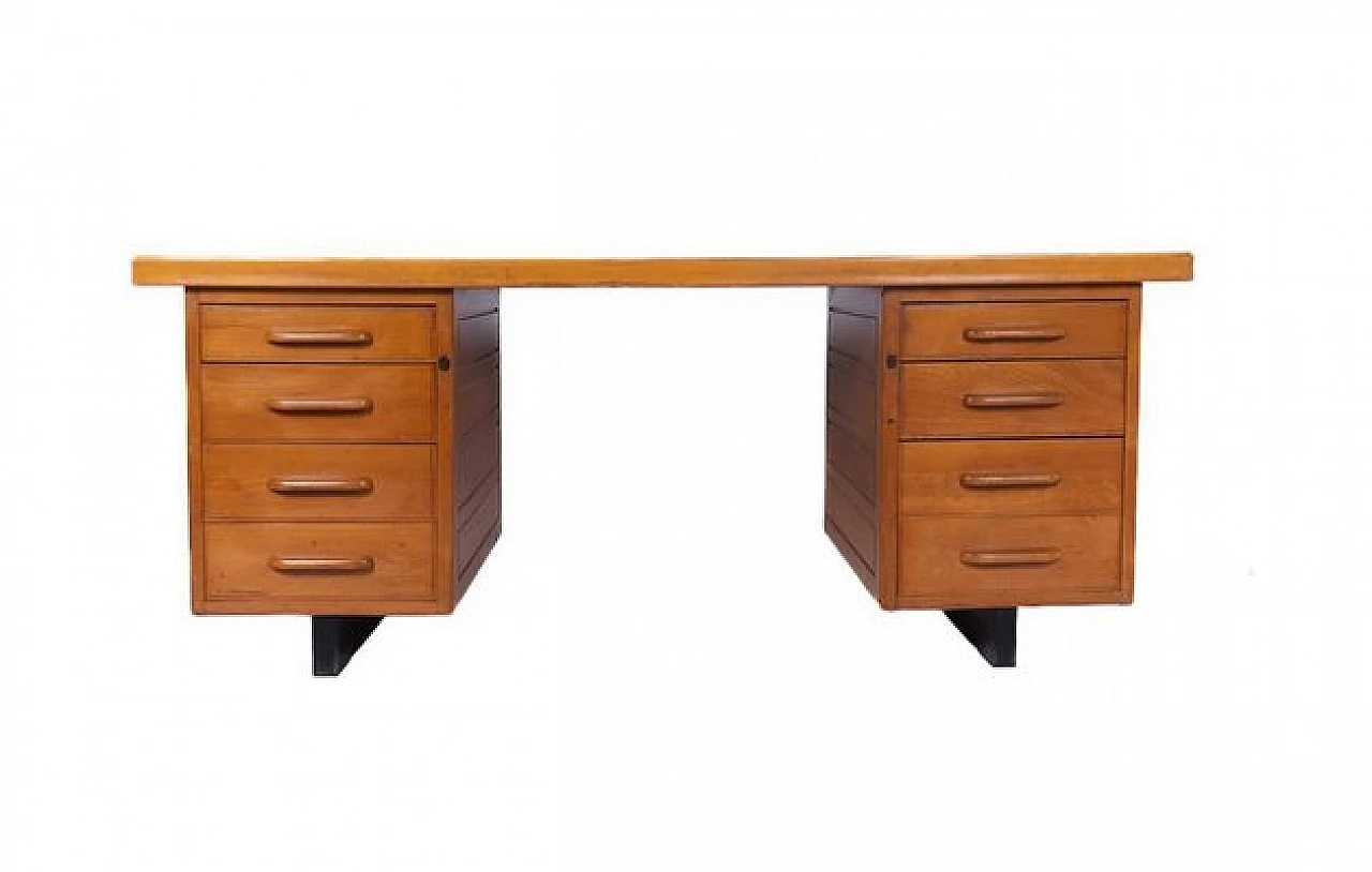 Wooden desk with eight drawers by Anonima Castelli, 1950s 1