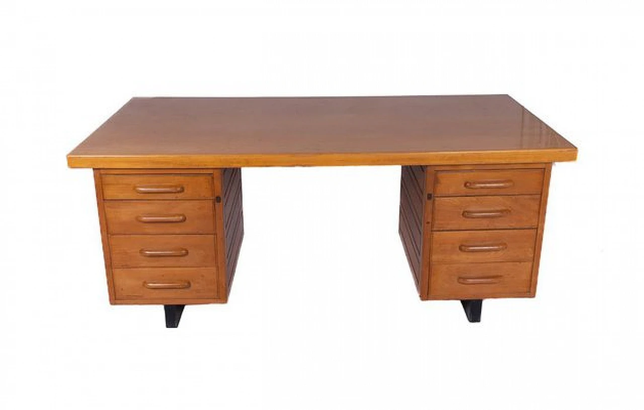 Wooden desk with eight drawers by Anonima Castelli, 1950s 2