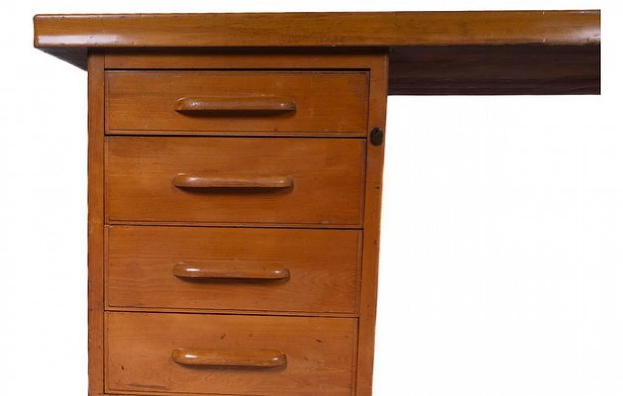 Wooden desk with eight drawers by Anonima Castelli, 1950s 3