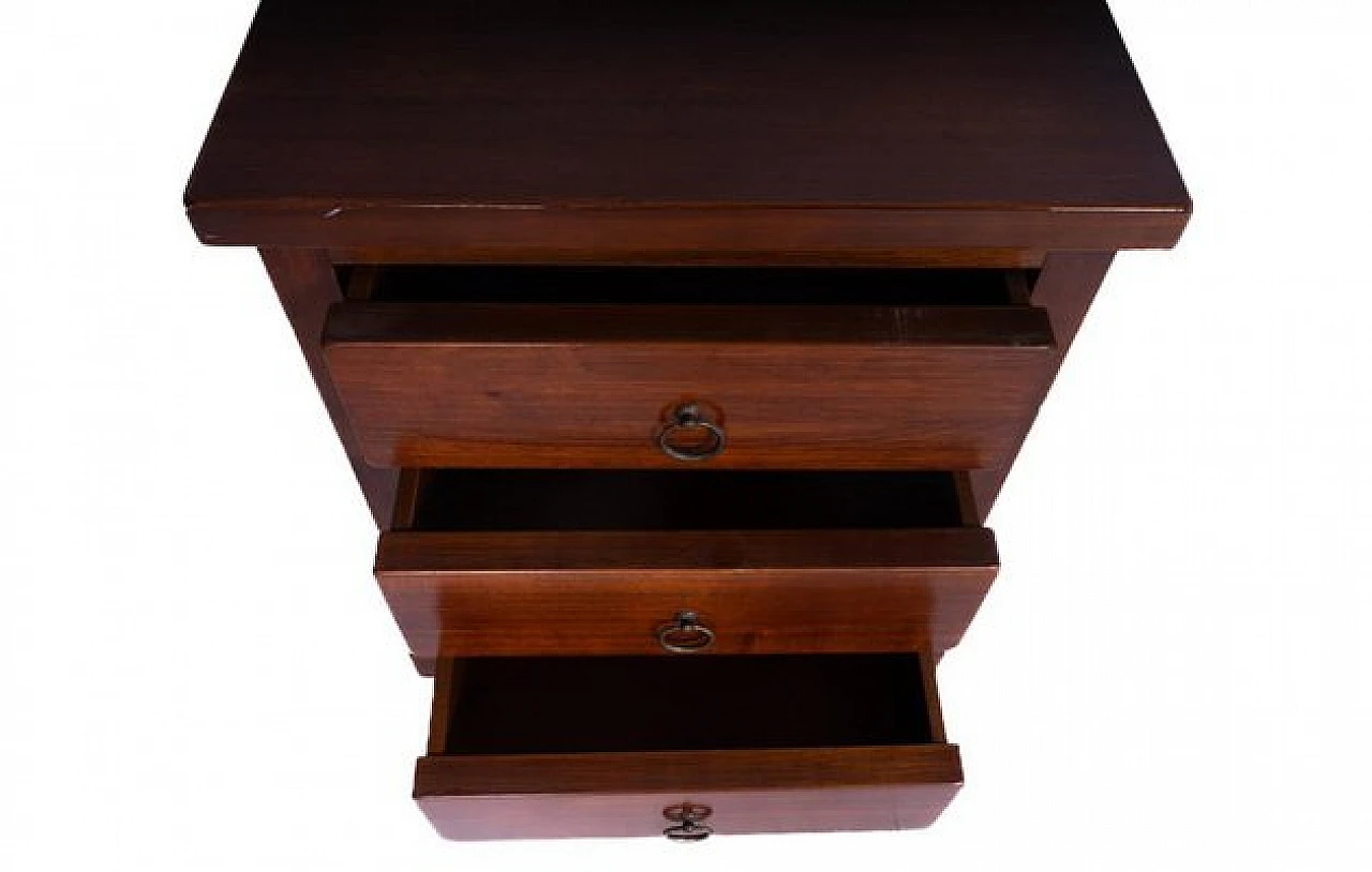 Pair of wooden bedside tables with three drawers, 1980s 7